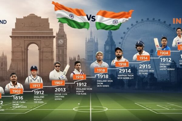 India National Cricket Team vs England Cricket Team Timeline